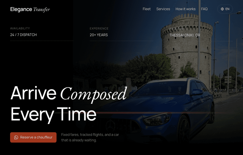 Elegance Transfer Thessaloniki website project