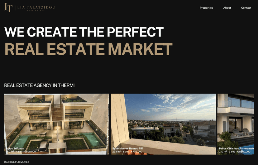 Lia Talatzidou Real Estate website project